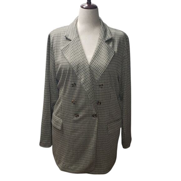 Maurice’s Plus 2X Houndstooth Soft Blazer – Green Gray Black Knit, NWT - Picture 1 of 9